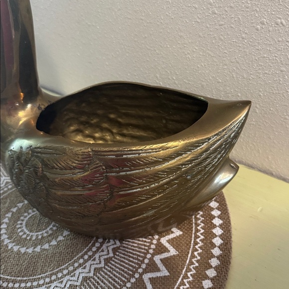 VTG Solid Brass Swan Planter or bowl - Picture 2 of 9